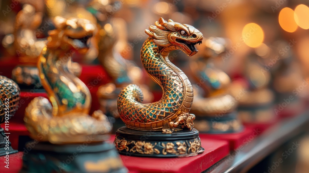Fototapeta premium Exploring mythological symbolism snake charms as ornaments cultural heritage