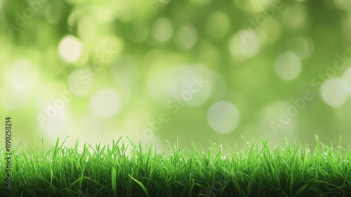 Vibrant Green Grass with a Blurred Natural Background