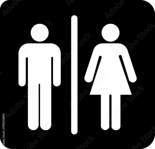 WC icon.Man and woman silhouette.Male and female toilet icon,restroom wc.Toilet icons, WC signs, toilet signs, bathroom symbol, vector illustration.Men and Women Sign for Restroom.