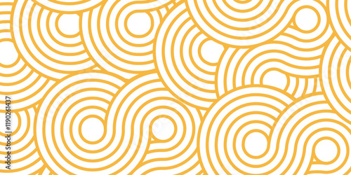 spaghetti abstract geometric repeated seamless pattern pasta background with bold yellow waves lines Italian pasta texture vector illustration