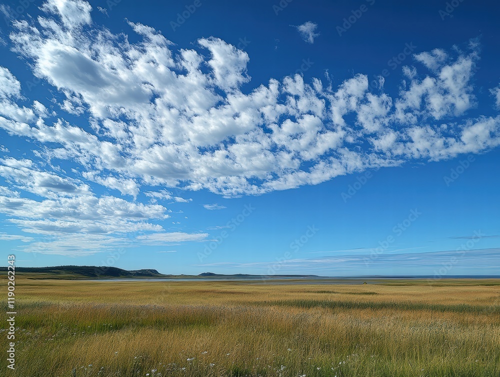 A partly cloudy sky with soft, scattered clouds drifting across a bright blue expanse, peaceful and open A partly cloudy sky with soft, scattered clouds drifting across a bright blue expanse, peaceful and open