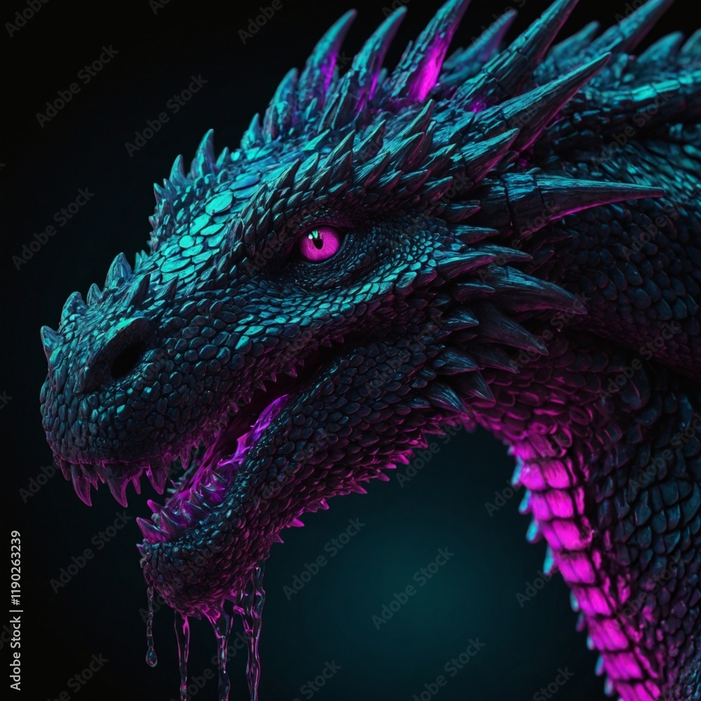 Obraz premium close up of evil dragon god