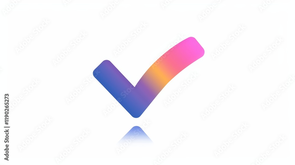Gradient Checkmark Icon with Shadow on White Background Gradient Checkmark Icon with Shadow on White Background