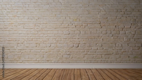 White brick wall texture background for product presentation, architecture and modern design