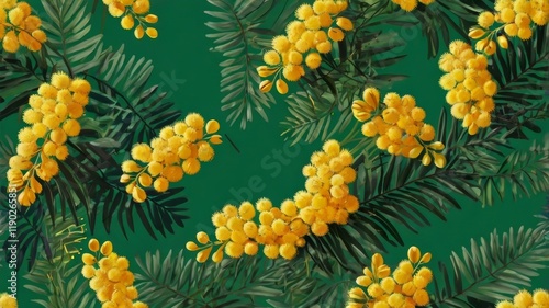 mimosa on a green background holiday march 8