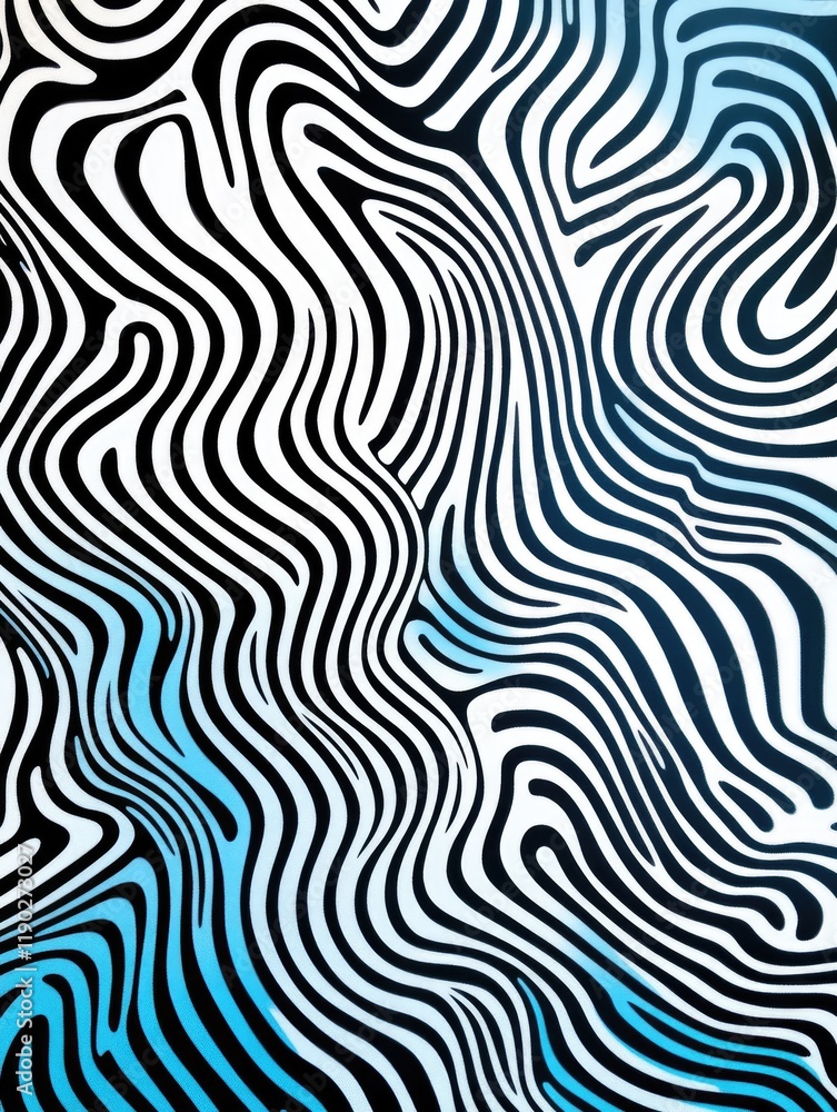 Fototapeta premium Abstract Artwork with Black White Blue