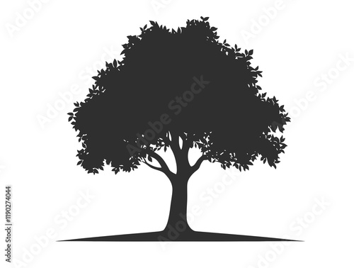 sycamore tree silhouette vector illustration