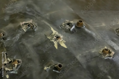 rifle bullets bulletproof shells closeup background military