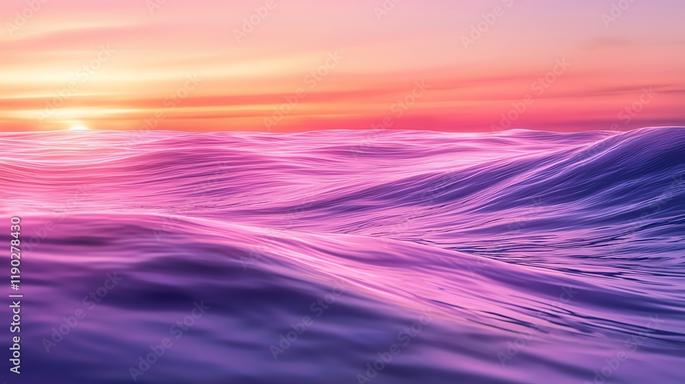 A captivating sunset over vibrant purple ocean waves, creating a serene and calming atmosphere with rich colors blending beautifully. A captivating sunset over vibrant purple ocean waves, creating a serene and calming atmosphere with rich colors blending beautifully.