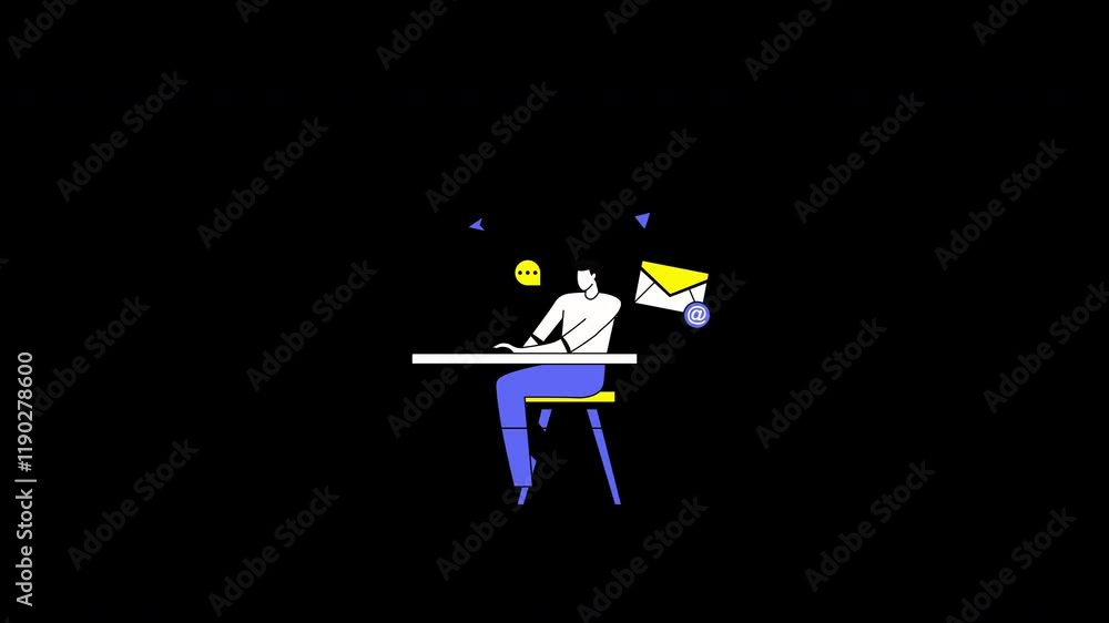 A person sitting at a desk engaging with digital communication, featuring a diverse cultural background. A person sitting at a desk engaging with digital communication, featuring a diverse cultural background.