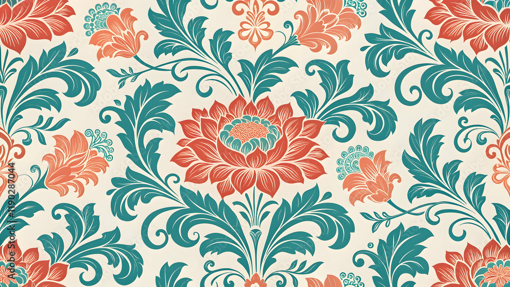 Seamless Damask Pattern Floral Luxury, Elegant, for Print & Digital Design Fashion & Textiles, Home Decorate, Product Design. Seamless Damask Pattern Floral Luxury, Elegant, for Print & Digital Design Fashion & Textiles, Home Decorate, Product Design.