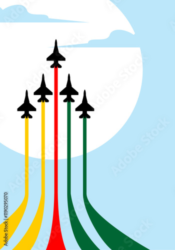 backgound vector military fighter jets air show aerobatic