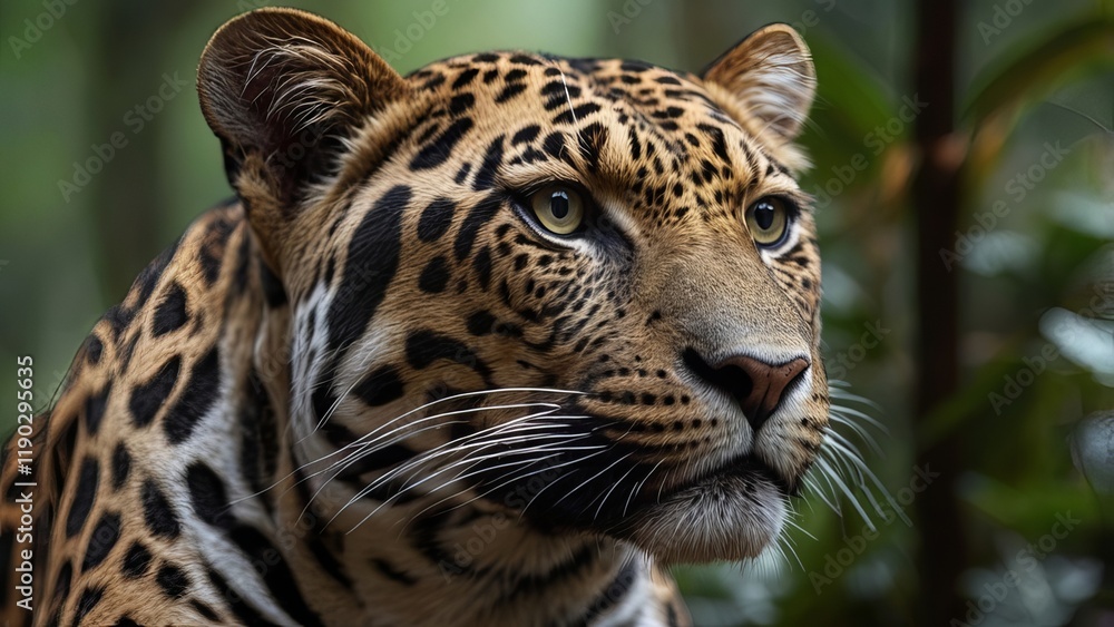 Obraz premium close up of a leopard ai