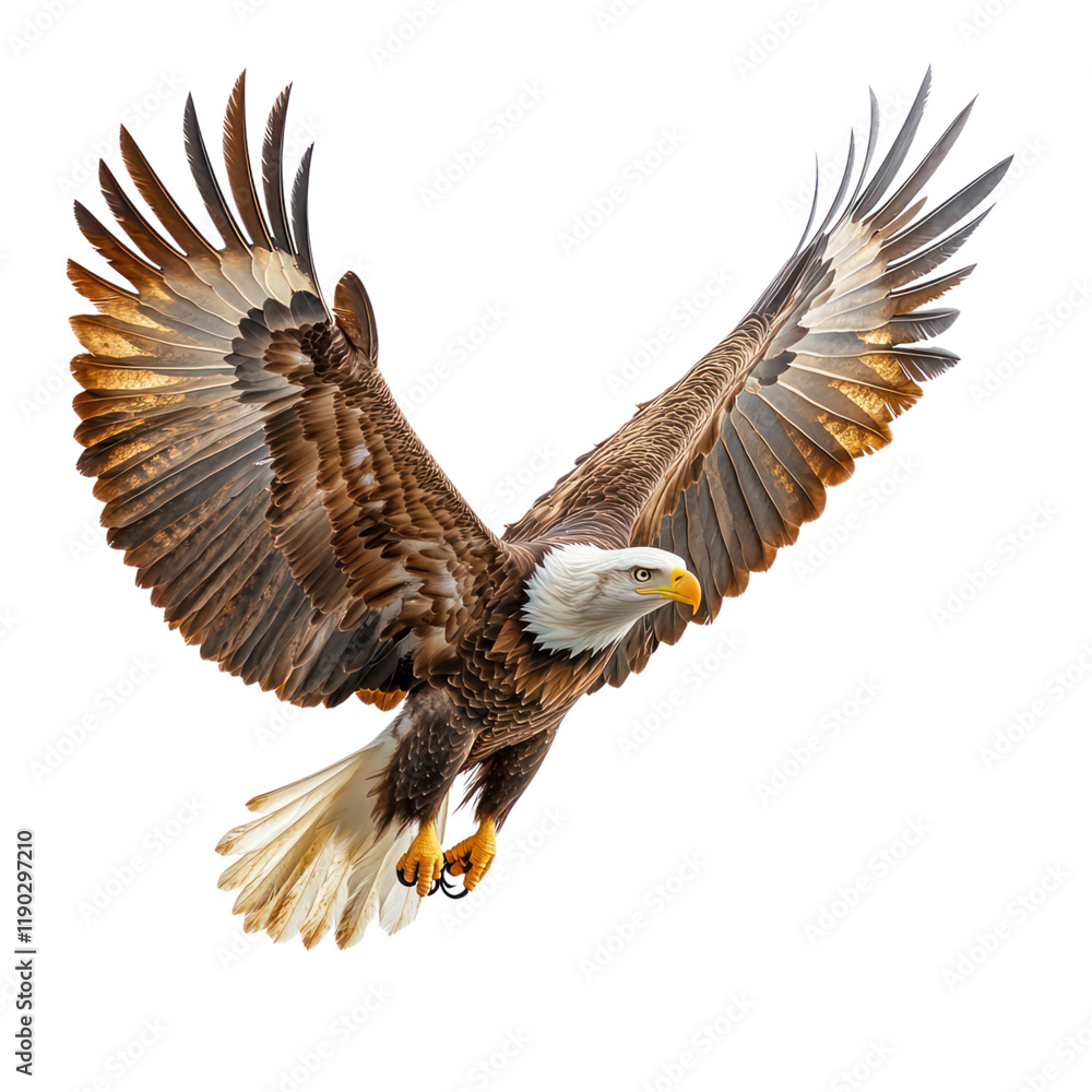 Obraz premium Majestic Bald Eagle in Flight: A Symbol of Freedom and Power
