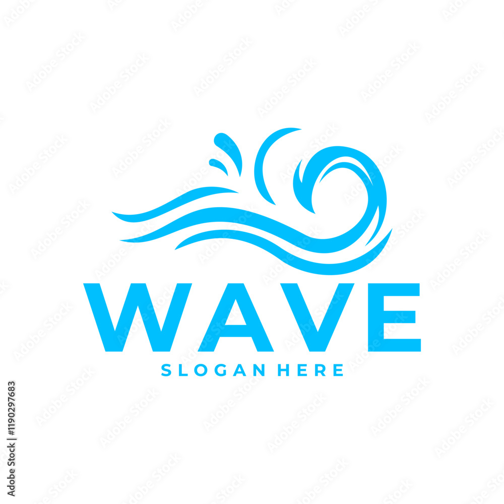 Fototapeta premium Luxury Wave logo concept design template