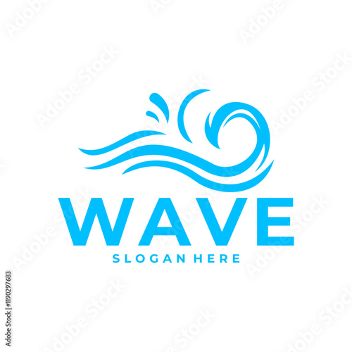 Luxury Wave logo concept design template