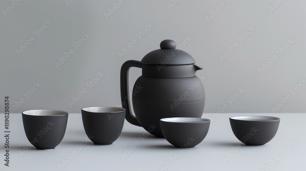 A travel tea set featuring a compact teapot and collapsible cups. The sleek and portable design is perfect for on-the-go tea lovers. A travel tea set featuring a compact teapot and collapsible cups. The sleek and portable design is perfect for on-the-go tea lovers.