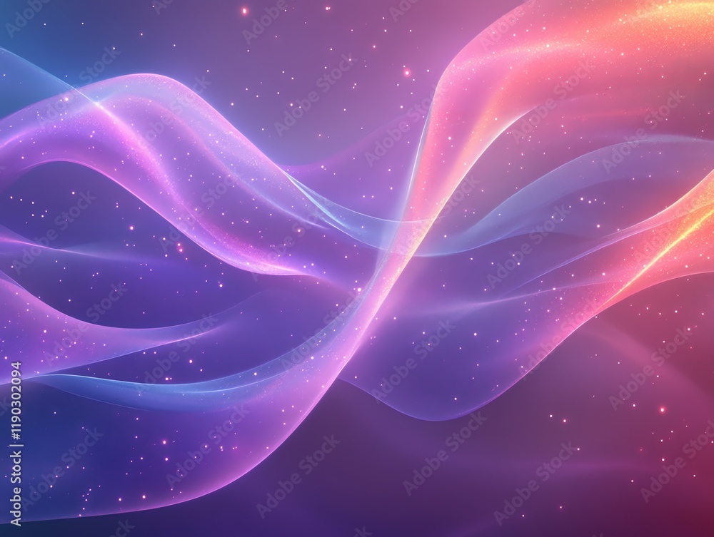 Obraz premium Glowing Cosmic Waves: A Serene Abstract Artwork