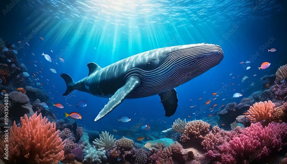 Fototapeta premium whale in the sea
