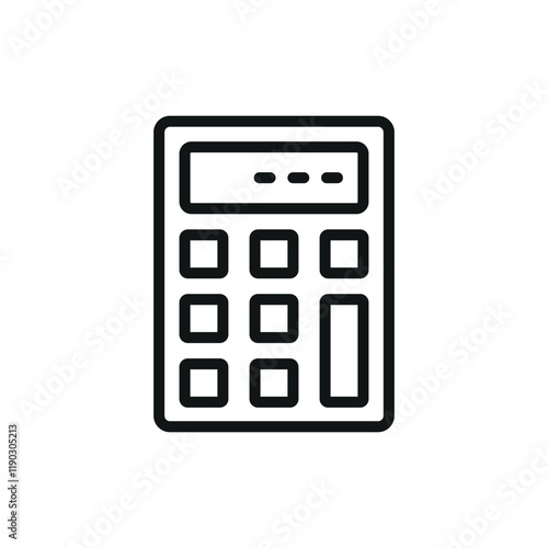 Calculator stationary icon with a clean and digital aesthetic, perfect for enhancing technology, work, or analytical-themed projects