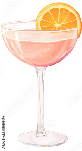 Wallpaper Mural Light pink cocktail with rose on transparent background Torontodigital.ca