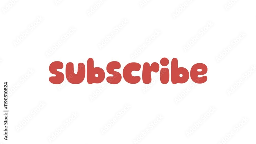 Animated 'Subscribe' text in a playful kids style for kids videos, children’s content. loop video Animated 'Subscribe' text in a playful kids style for kids videos, children’s content. loop video