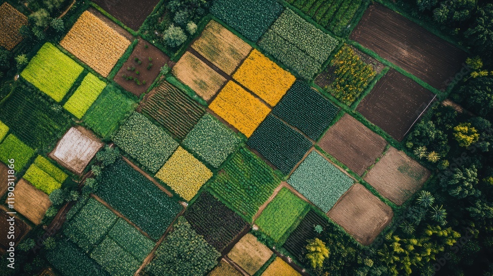 Aerial View of a Patchwork Farmland Aerial View of a Patchwork Farmland