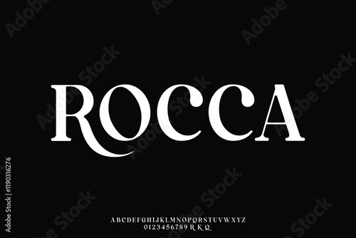 Elegant rounded serif alphabet display font vector for branding design