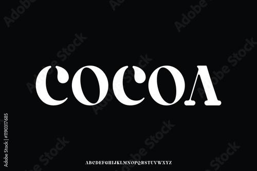 Unique bold rounded serif alphabet display font vector for branding design