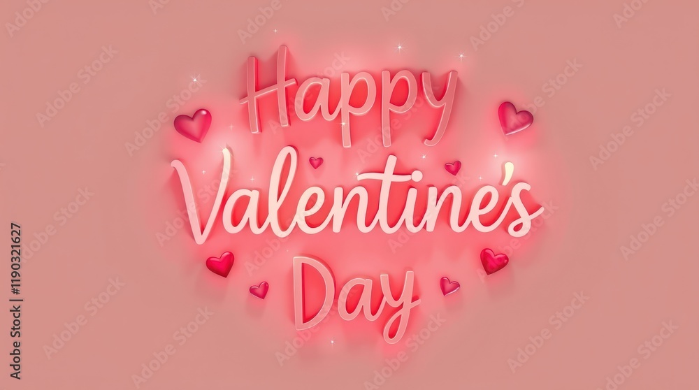 Happy Valentine's Day Card with Heart and Vintage Calligraphy Design Happy Valentine's Day Card with Heart and Vintage Calligraphy Design