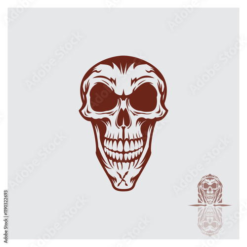 Illustration of a Skull - Grunge Style Vector Design
