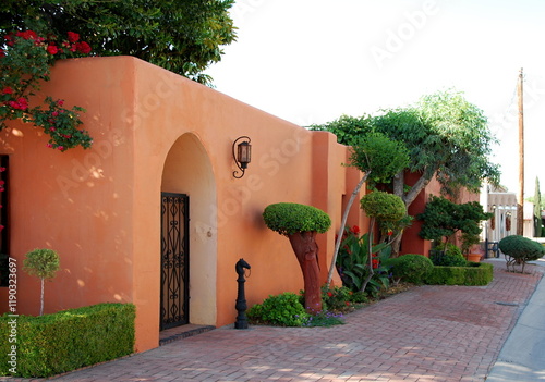 Historical Adobe Building in the Town Mesilla, New Mexico photo