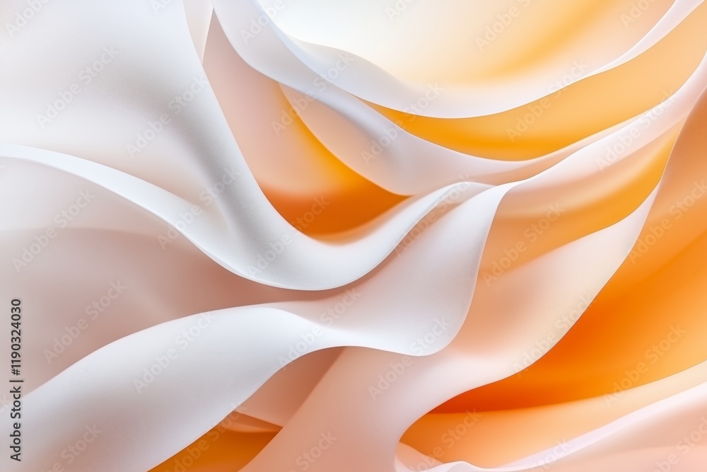 Obraz premium Abstract waves moving gently highlight delicate forms and fluidity. Abstract forms merging with soft waves reflect harmony and sophistication through organic designs. Concepts elegance, sophistication