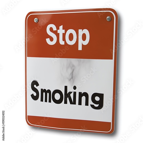 Stop Smoking Sign: A Stark Rust-Colored Warning photo