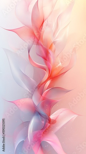 Abstract Pink and Peach Floral Swirls: A Dreamy, Delicate Artwork