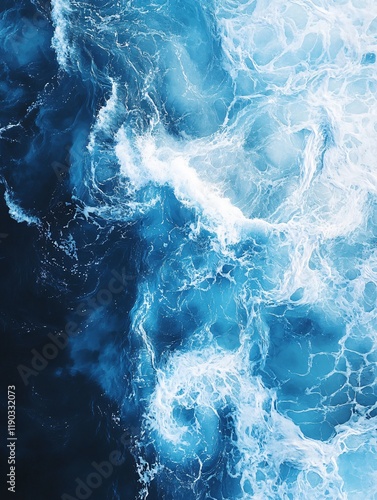 Cryptocurrency market trends represented by swirling ocean waves conveying dynamic change