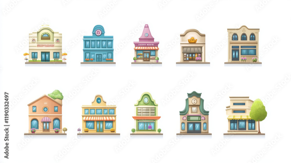 Skyscraper and office building icons isolated on white background for business, logo or architecture design Skyscraper and office building icons isolated on white background for business, logo or architecture design