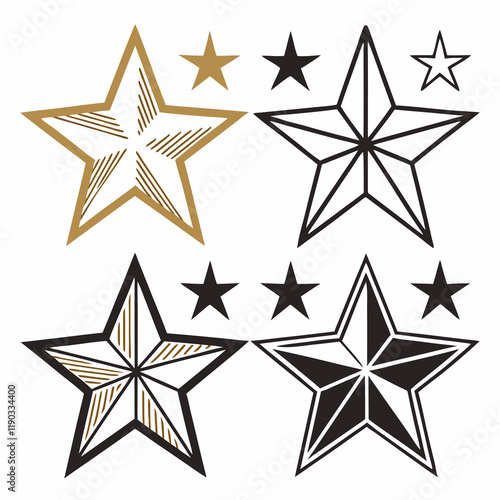  a stylish collection of star vector icons