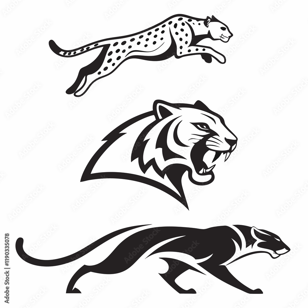a set of sleek and modern cheetah tiger and leopard a set of sleek and modern cheetah tiger and leopard