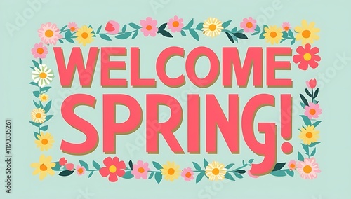 Wallpaper Mural Welcome Spring Floral Greeting Card Design Torontodigital.ca