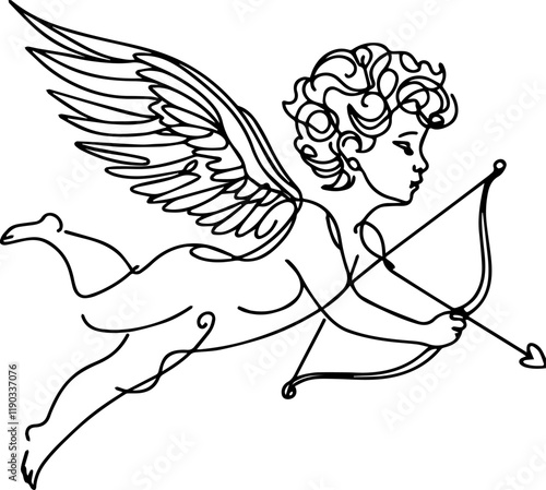 line art angel for valentine's day design and other designs