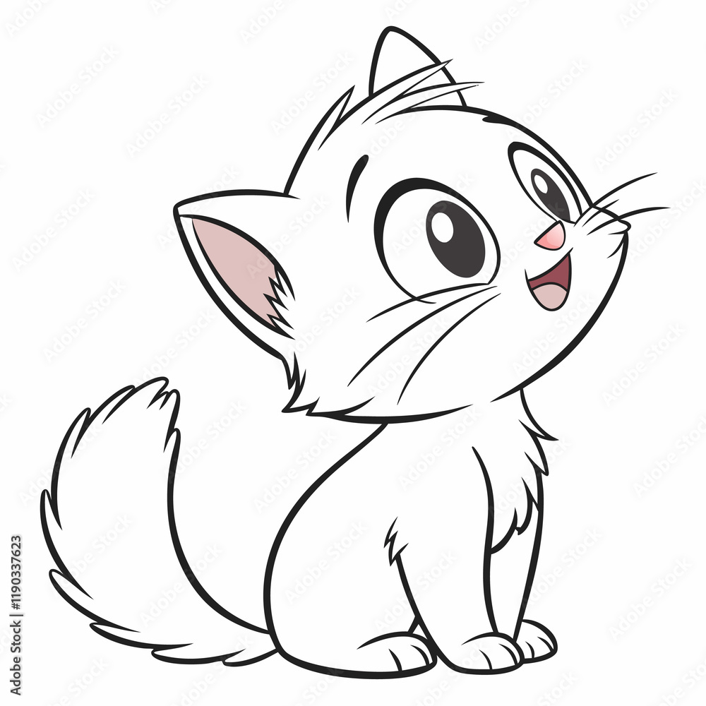 Obraz premium cute baby cat white background