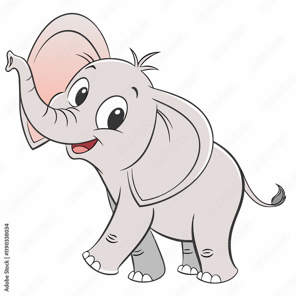 Fototapeta premium cute cartoon elephant 