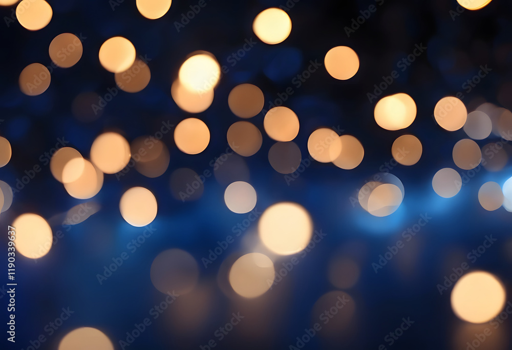 Dark blue background with glowing lights and bokeh, creating an atmosphere of mystery and magic. Abstract bokeh lights in warm and cool tones, creating a festive atmosphere. Dark blue background with glowing lights and bokeh, creating an atmosphere of mystery and magic. Abstract bokeh lights in warm and cool tones, creating a festive atmosphere.