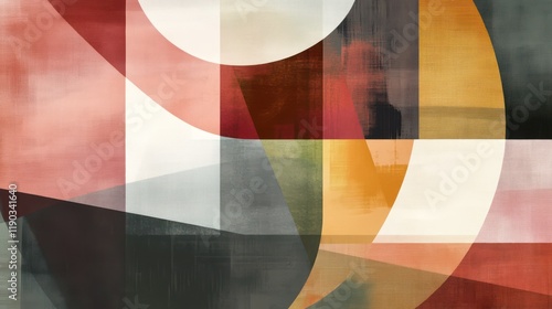 Abstract Geometric Shapes with Overlapping Translucent Layers. geometric background