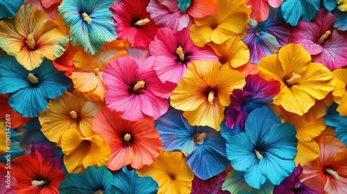 Bright and Bold Floral Pattern with Vibrant, Dynamic Colors. Floral and Nature background