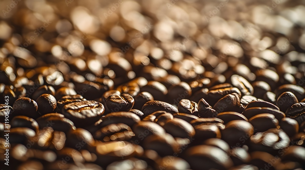 Roasted Coffee Beans Close Up Image Roasted Coffee Beans Close Up Image