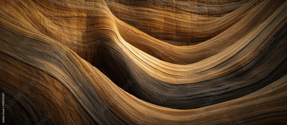 Obraz premium Abstract swirling sandstone rock formations in warm, earthy tones.
