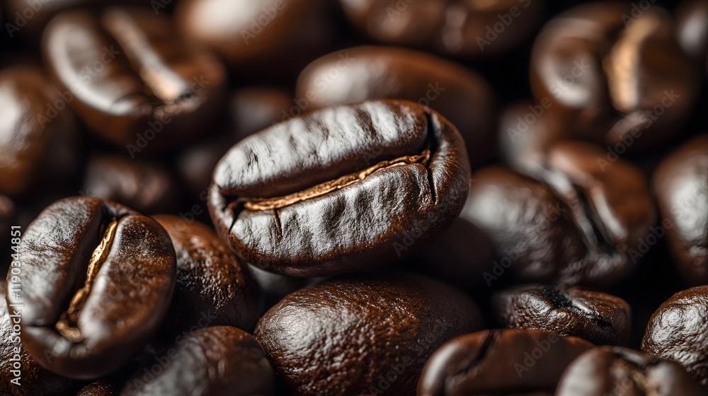 Roasted Coffee Beans Close Up Macro Shot Roasted Coffee Beans Close Up Macro Shot