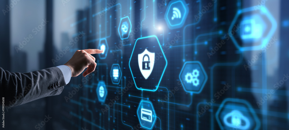 Cyber security system abstract technology background. Technology concept Cyber security system abstract technology background. Technology concept